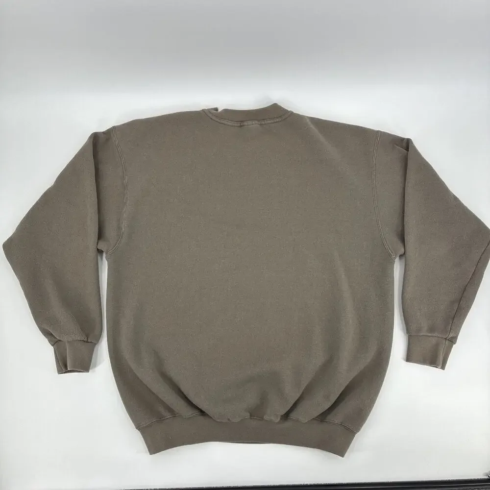 Vintage Nike Pullover Sweatshirt Men Large Brown Logo Embroidered 90s USA Rare